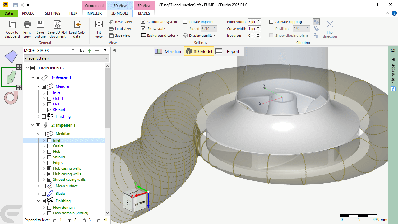 Screenshot aus der CFturbo CAD-Software